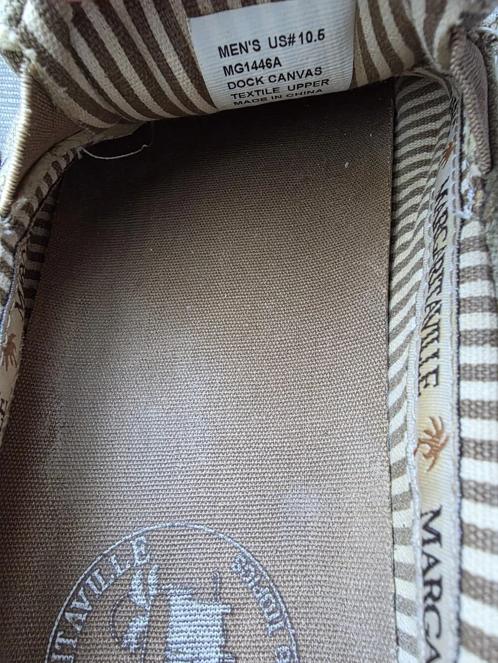 Margaritaville Men's Canvas Boat Shoes in Olive Khaki 10.5